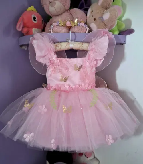 Vestido Jardim Encantado Super Luxo Rosa