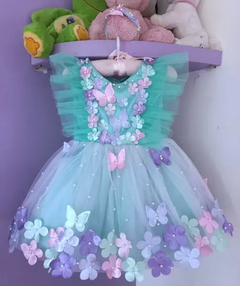 Vestido Jardim Encantado Verde Luxo + Faixa