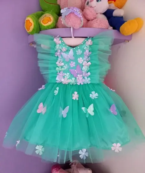 Vestido Jardim Encantado Verde Luxo + Faixa