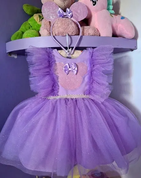 Vestido Minnie Lilas Luxo