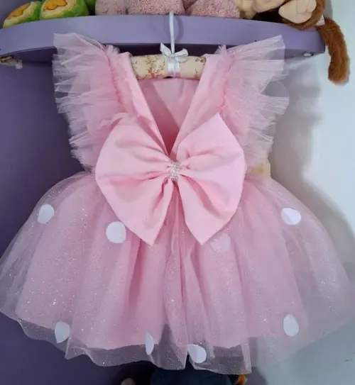 Vestido Minnie Rosa Luxo