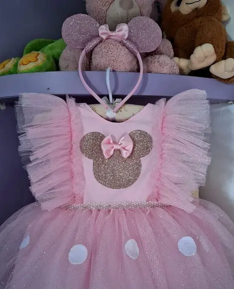 Vestido Minnie Rosa Luxo