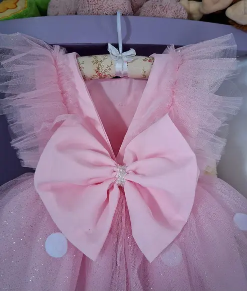 Vestido Minnie Rosa Luxo + Sapatinho
