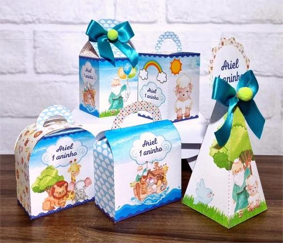 Kit 25 Caixas Personalizados Arca de Noé
