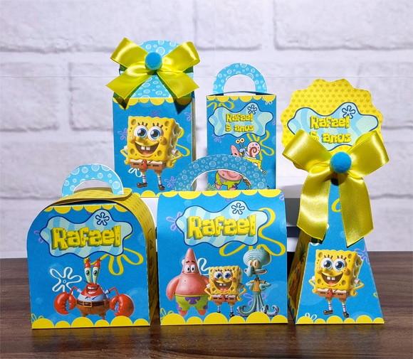 Kit 25 Caixas Personalizados Bob Esponja