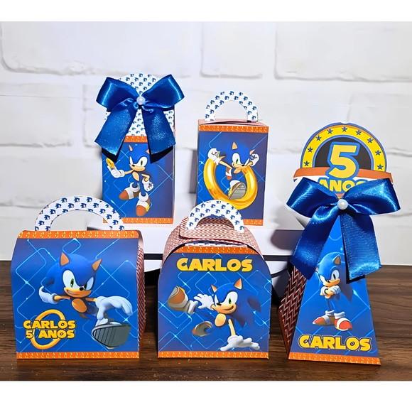 Kit 25 Caixas Personalizados Sonic