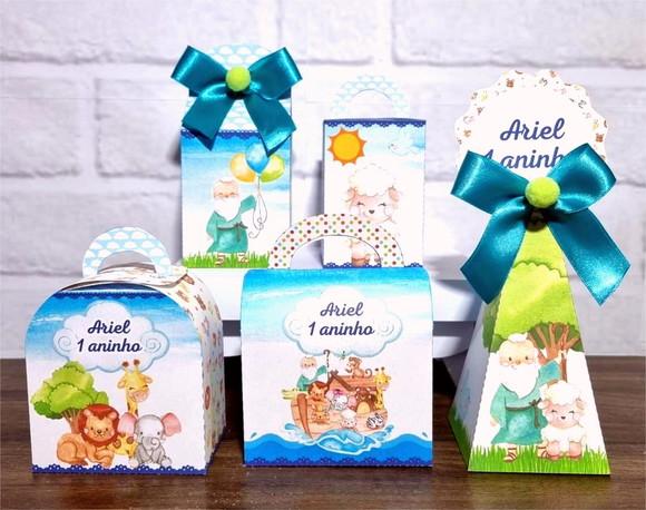 Kit 30 Caixas Personalizados Arca de Noé