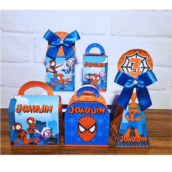 Kit 30 Caixas Personalizados Homem Aranha