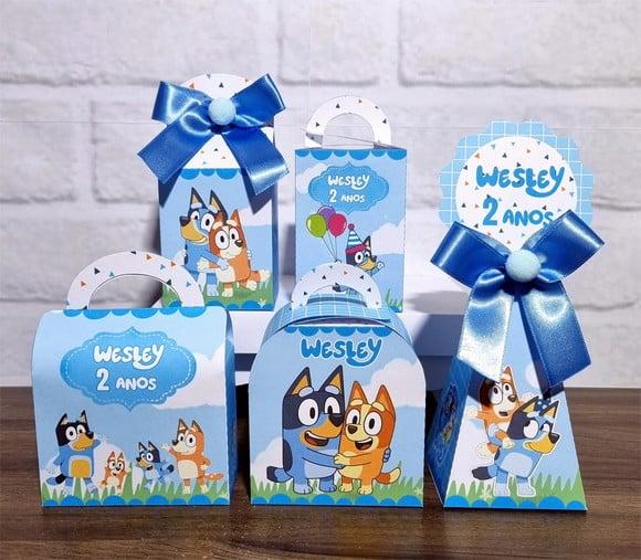 Kit 40 Caixas Personalizados Bluey e Bingo