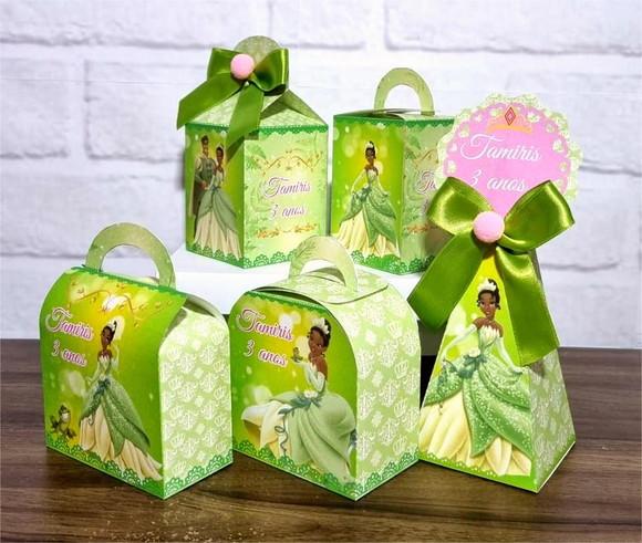 Kit 40 Caixas Personalizados Princesa Tiana