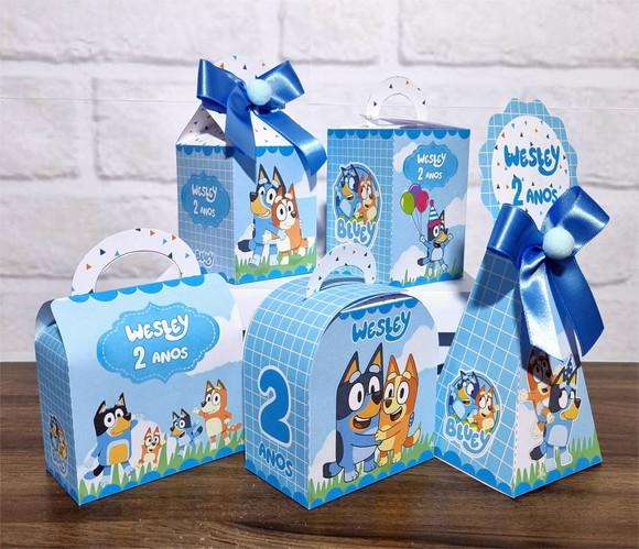 Kit 50 Caixas Personalizados Bluey e Bingo