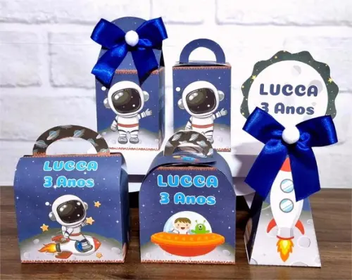Kit 20 Caixas Personalizados Astronauta