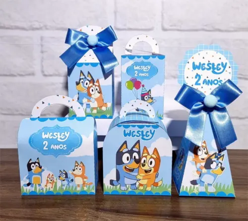 Kit 20 Caixas Personalizados Bluey e Bingo