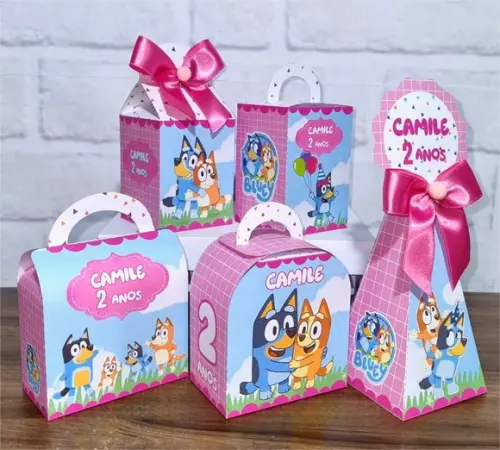 Kit 20 Caixas Personalizados Bluey e Bingo