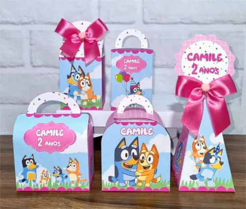 Kit 20 Caixas Personalizados Bluey e Bingo