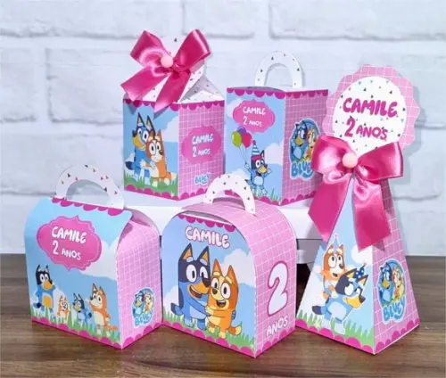 Kit 20 Caixas Personalizados Bluey e Bingo