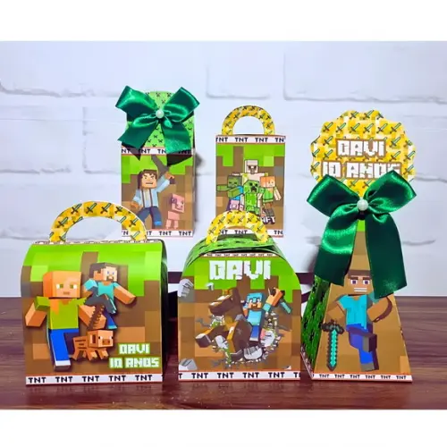 Kit 20 Caixas Personalizados Minecraft