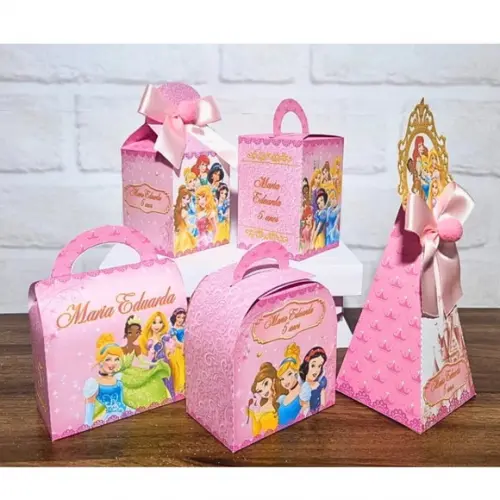 Kit 20 Caixas Personalizados Princesas