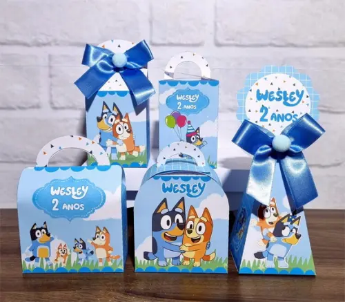 Kit 25 Caixas Personalizados Bluey e Bingo