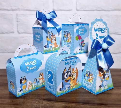 Kit 25 Caixas Personalizados Bluey e Bingo