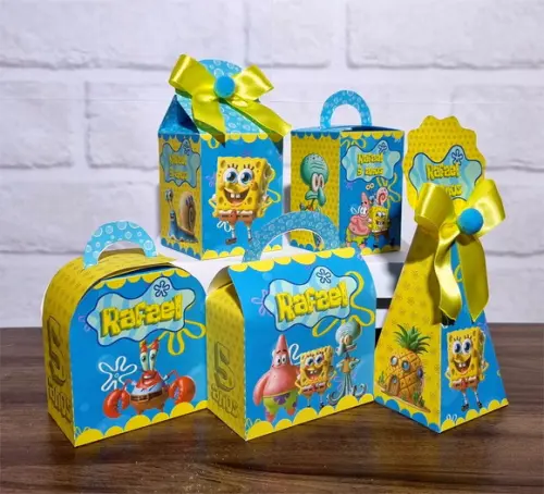 Kit 25 Caixas Personalizados Bob Esponja