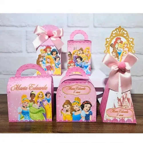 Kit 25 Caixas Personalizados Princesas