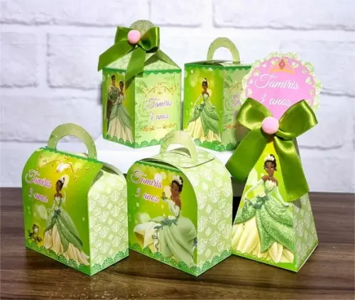 Kit 25 Caixas Personalizados Princesa Tiana