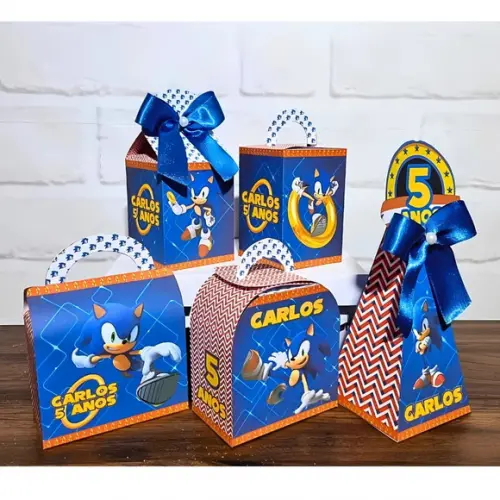 Kit 25 Caixas Personalizados Sonic