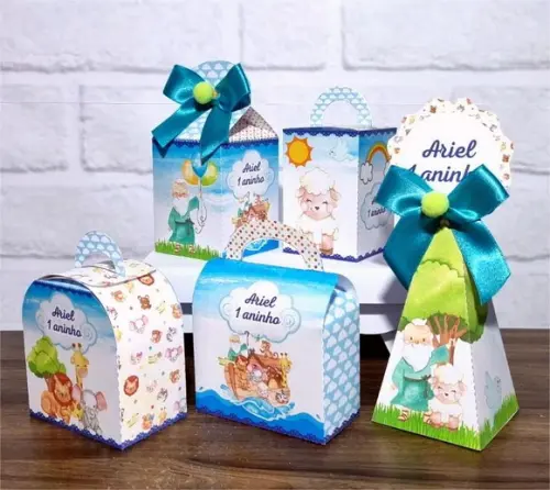 Kit 30 Caixas Personalizados Arca de Noé