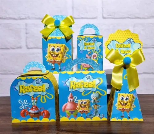 Kit 30 Caixas Personalizados Bob Esponja