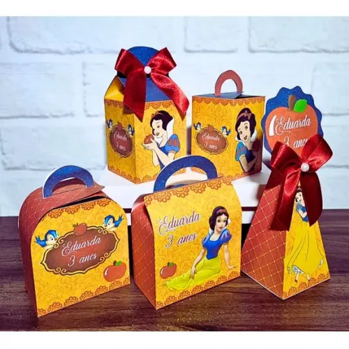 Kit 30 Caixas Personalizados Branca de Neve