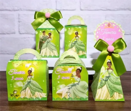 Kit 30 Caixas Personalizados Princesa Tiana