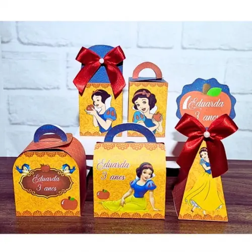 Kit 40 Caixas Personalizados Branca de Neve