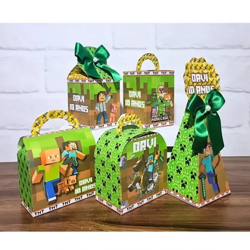 Kit 40 Caixas Personalizados Minecraft