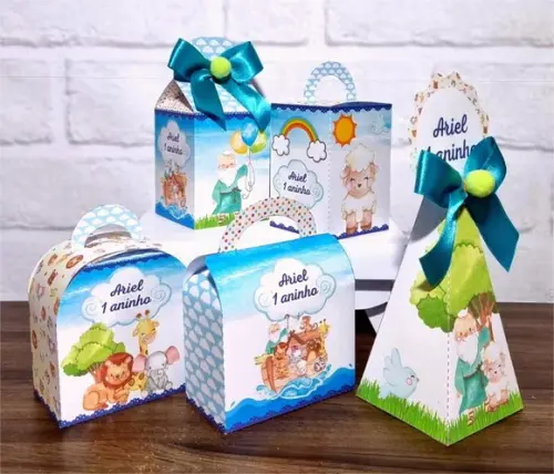 Kit 50 Caixas Personalizados Arca de Noé