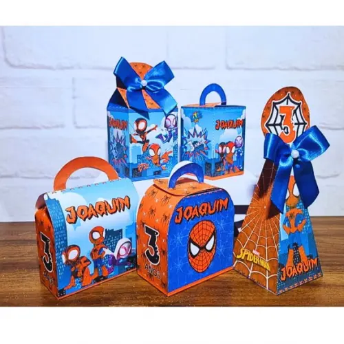 Kit 50 Caixas Personalizados Homem Aranha