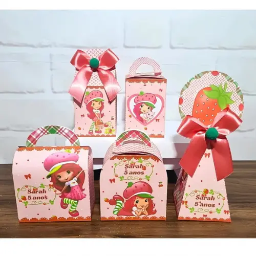 Kit 50 Caixas Personalizados Moranguinho