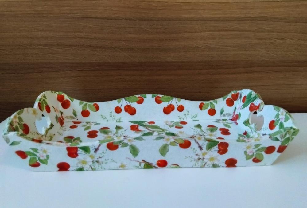 Cesto para pão fatiado G em decoupage artesanal
