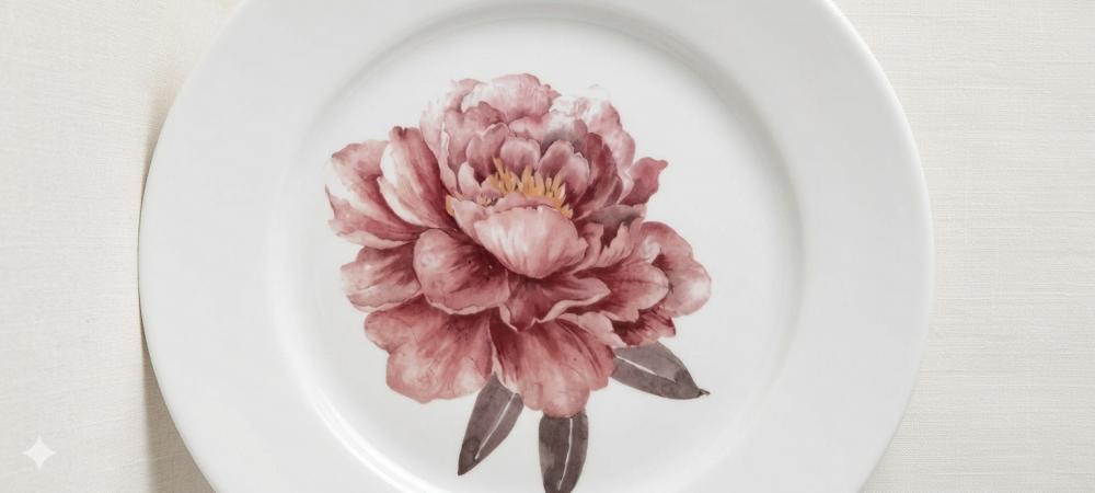 Prato fundo em decoupage artesanal