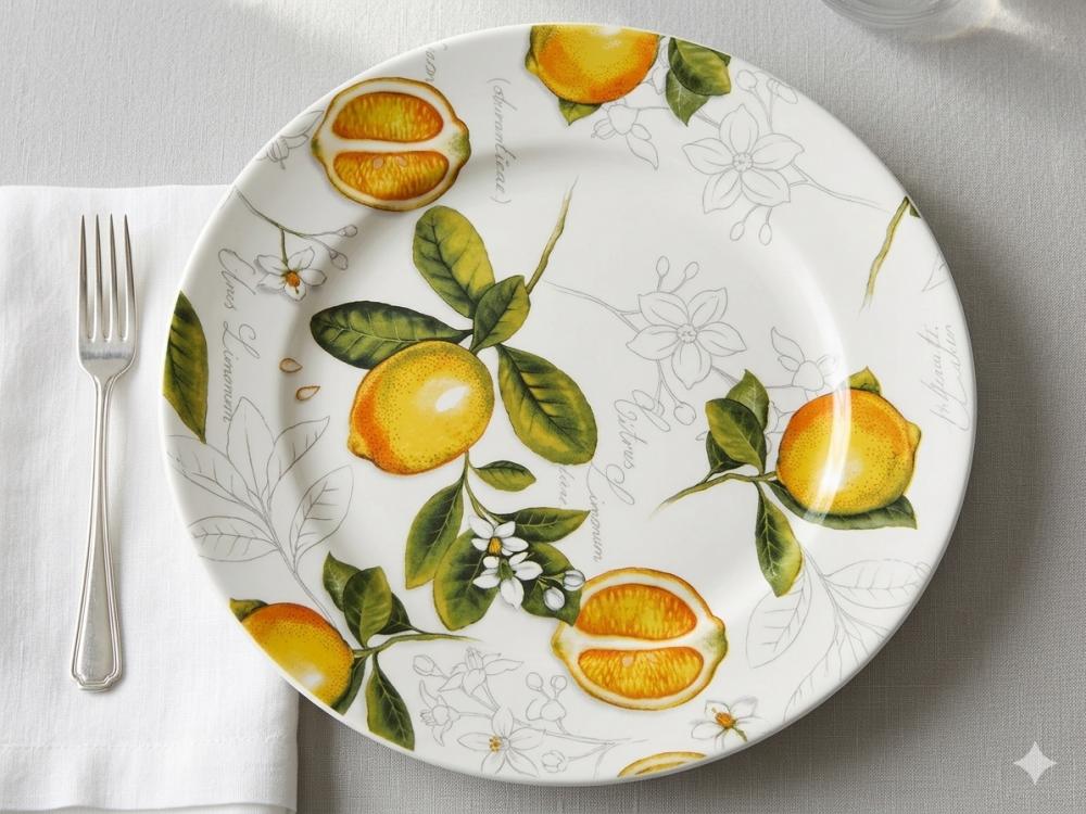 Prato raso em decoupage artesanal
