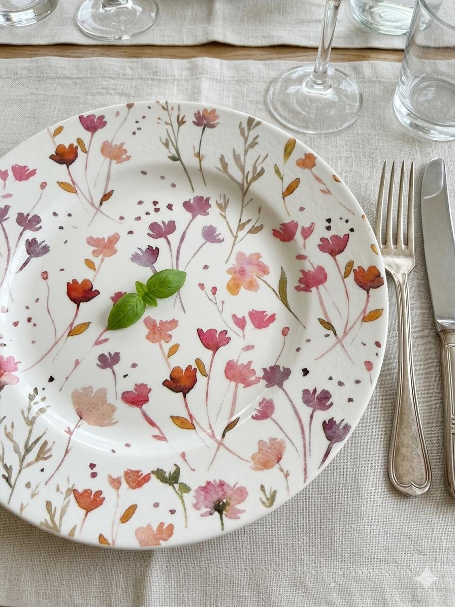Prato raso em decoupage artesanal
