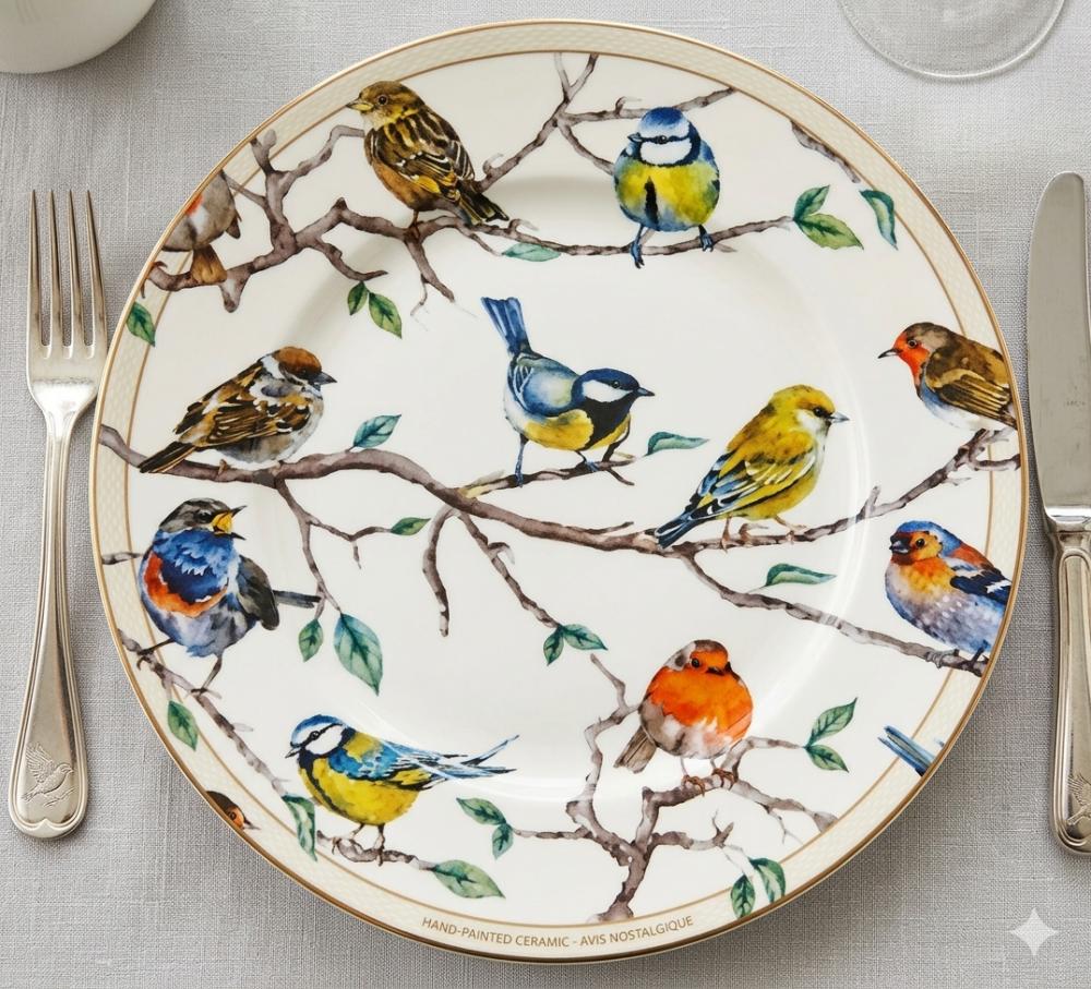 Prato raso em decoupage artesanal
