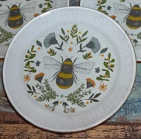 Prato de sobremesa em decoupage artesanal