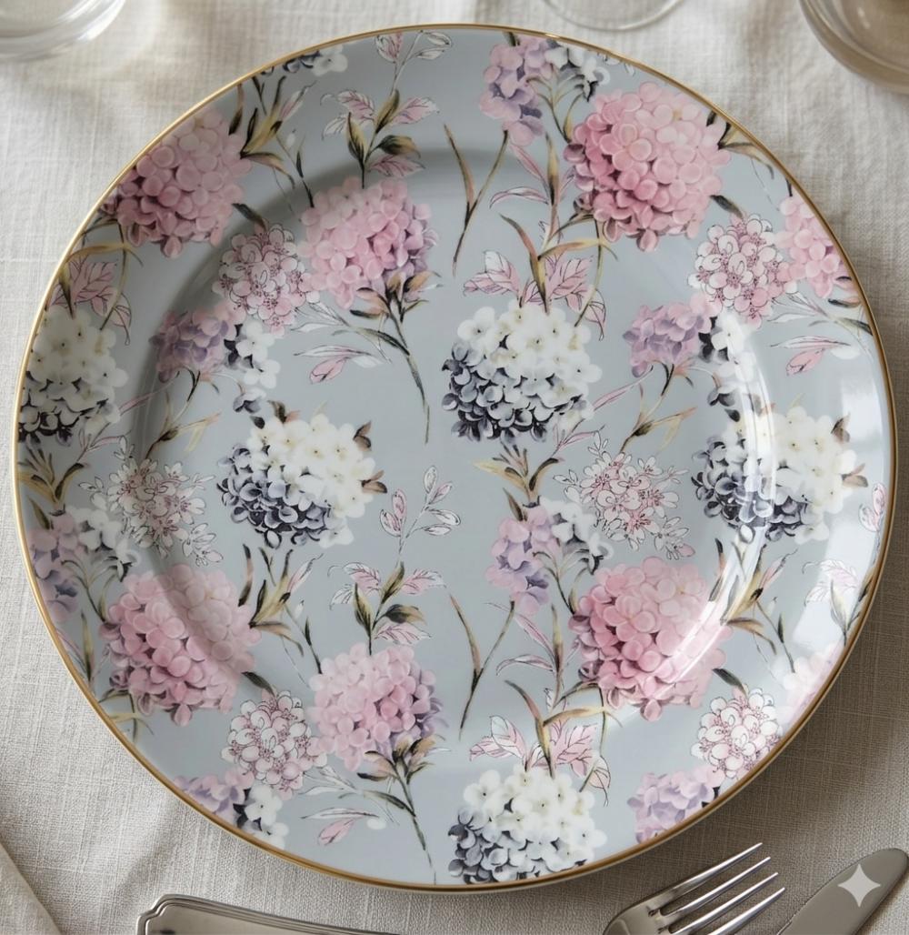 Prato raso em decoupage artesanal
