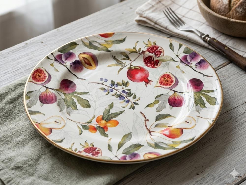 Prato raso em decoupage artesanal