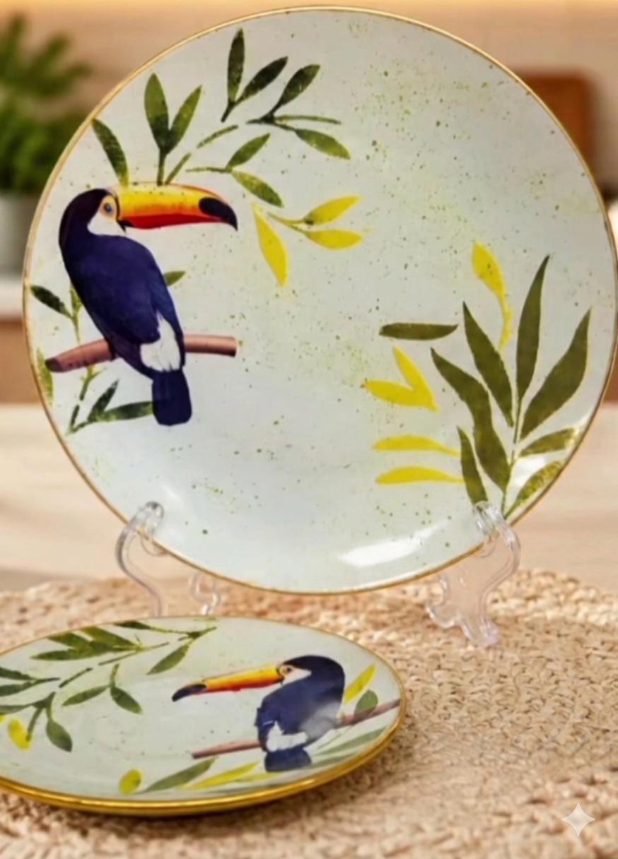Prato decorativo em decoupage artesanal 22 cm de diâmetro