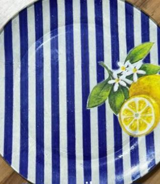 Prato decorativo em decoupage artesanal 22 cm de diâmetro