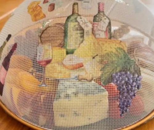 Cobre alimentos aramado com decoupage artesanal (25 cm) somente a