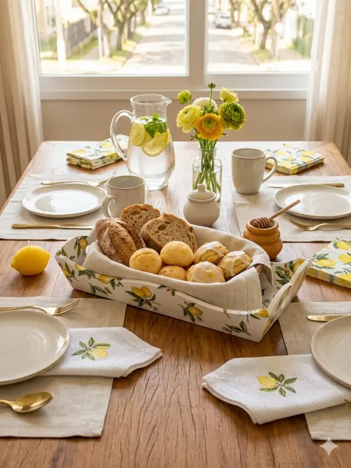 Cesto para pão fatiado G em decoupage artesanal