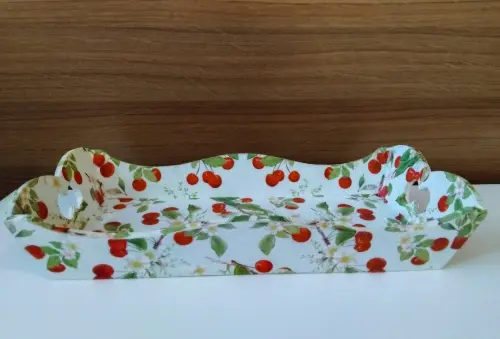 Cesto para pão fatiado G em decoupage artesanal